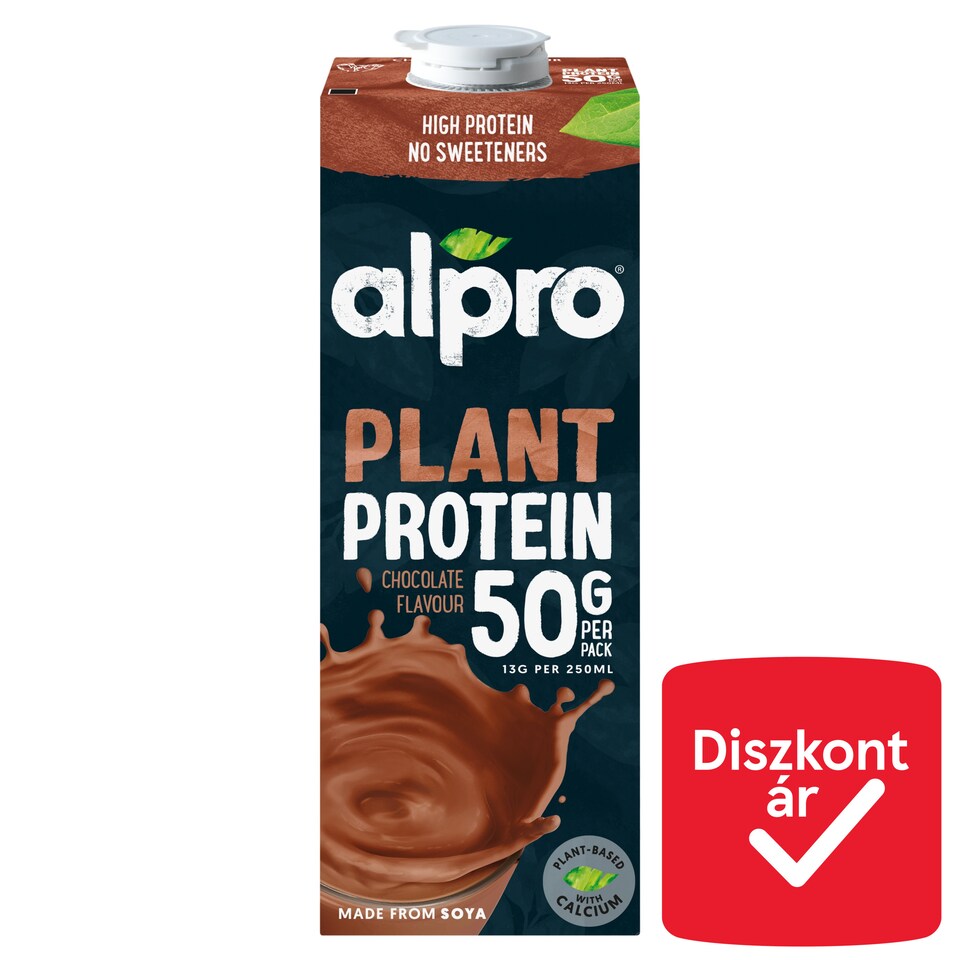 Alpro Plant Protein UHT Chocolate-Flavored Soy Drink with Added Calcium, Vitamins B2 and D2 1 l