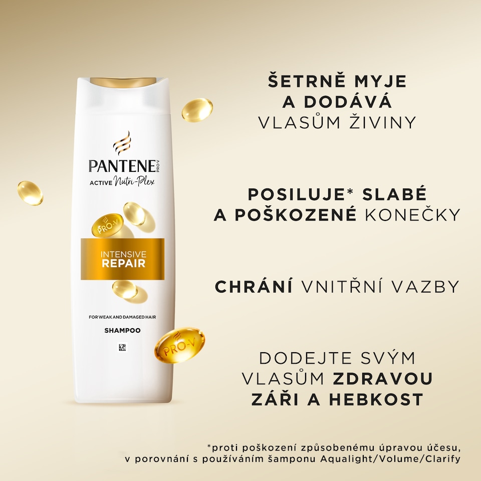 Obrázek 1 pro produkt Pantene Pro-V Intensive Repair Shampoo s antioxidanty pro poškozené vlasy, 1000 ML