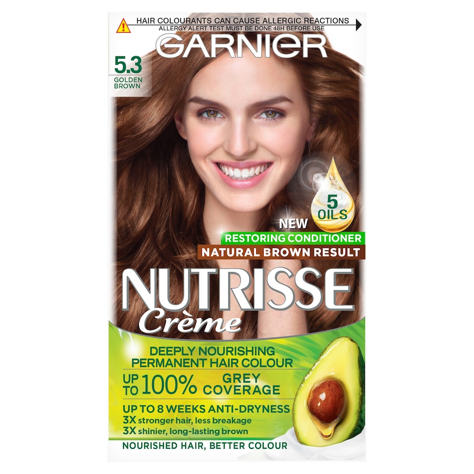 image 1 of Garnier Nutrisse Creme Permanent Hair Colour - Golden Brown 5.3