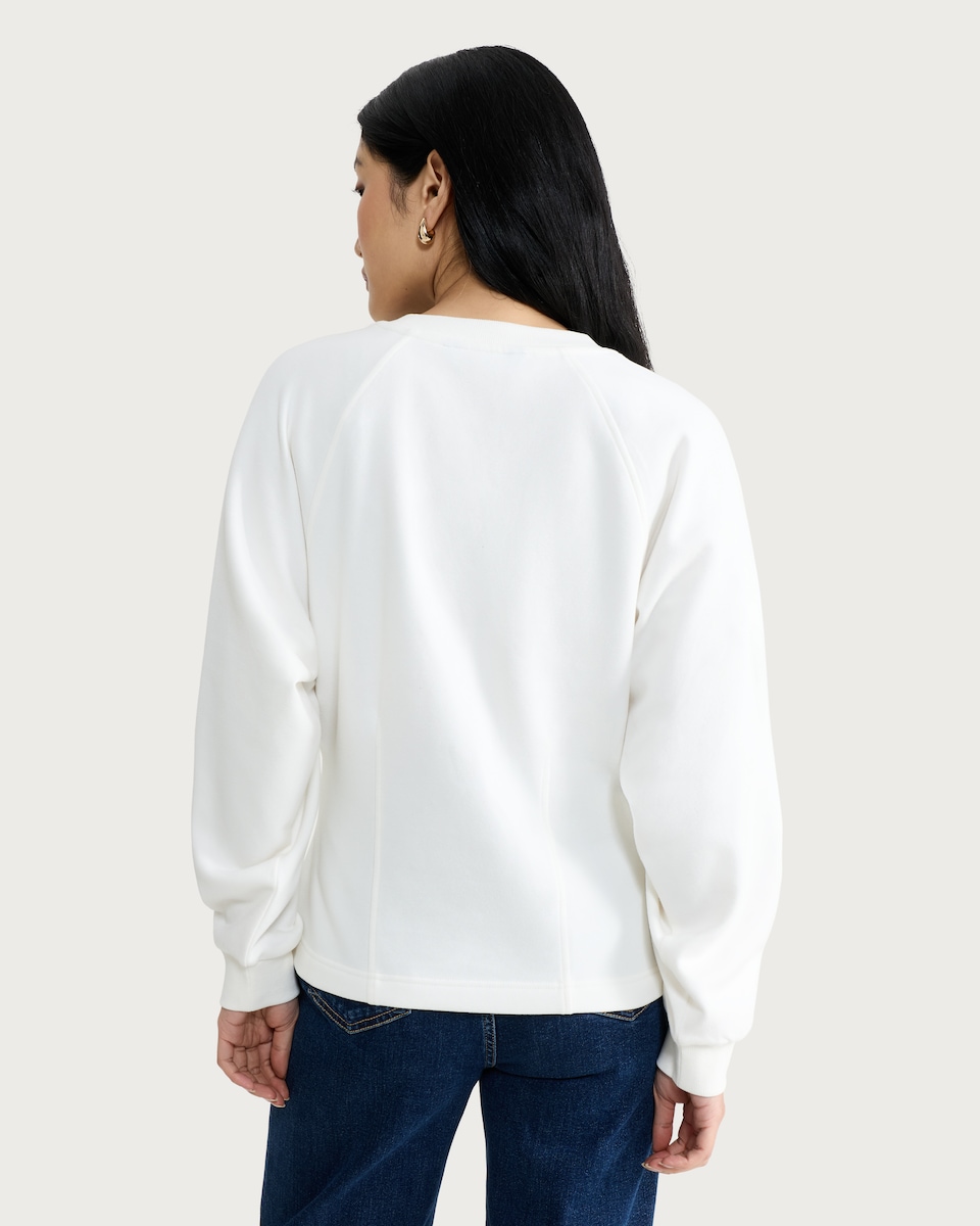 image 1 of F&F Cotton Rich Structured Waist Sweatshirt in Cream