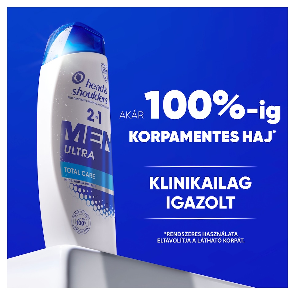 Head & Shoulders Men Ultra Total Care 2az1-ben korpa elleni sampon, tengeri ásványokkal 1. kép