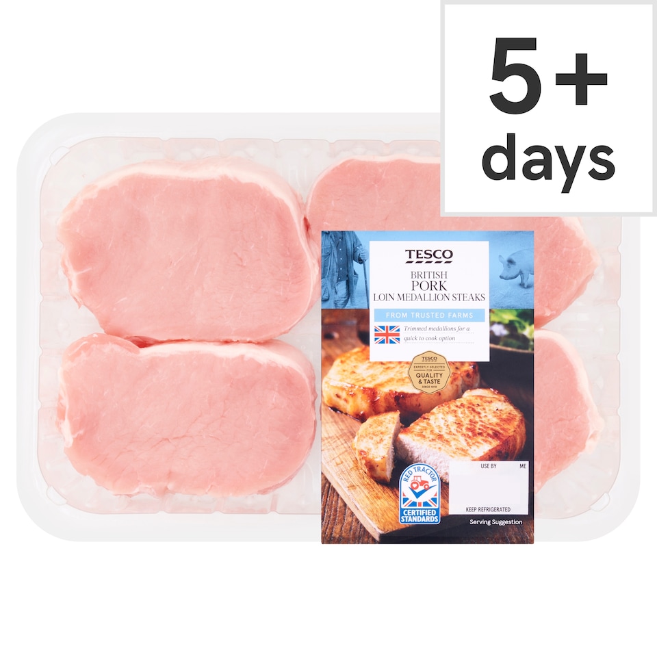 Tesco British Pork Loin Medallion Steaks 400g