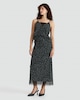 image 1 of F&F Lace Hem Polka Dot Midi Skirt in Multi Black