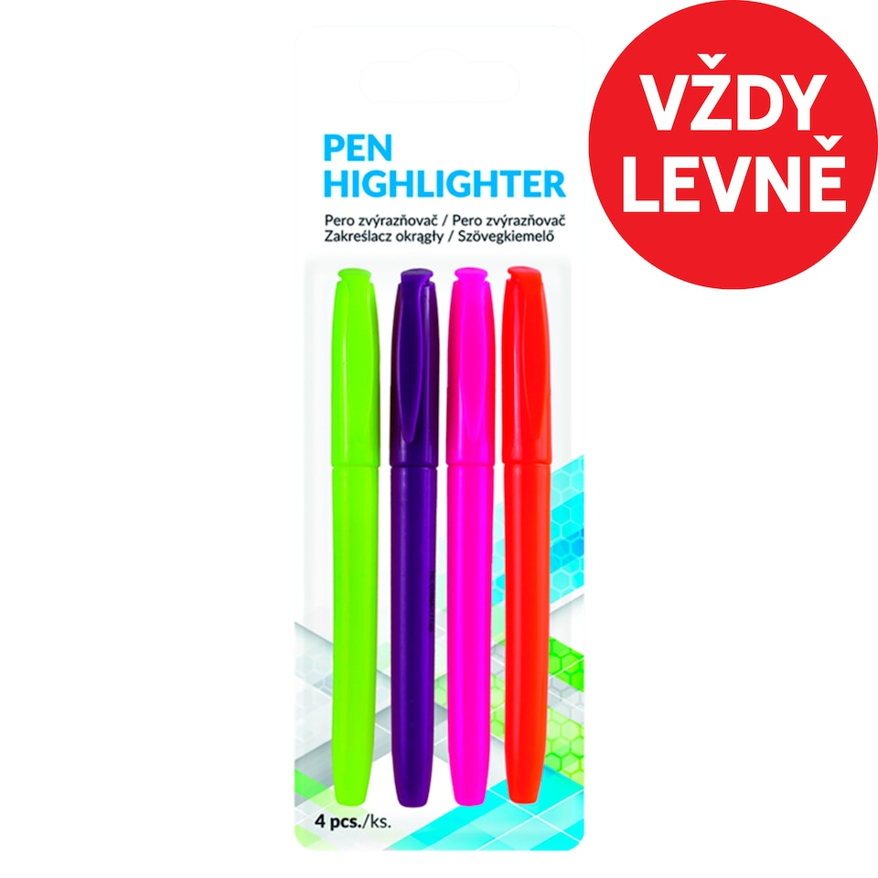 Pero zvýrazňovač 4 ks