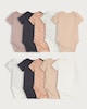 image 1 of F&F Baby 10-Pack Pure Cotton Short Sleeved Bodysuits in White