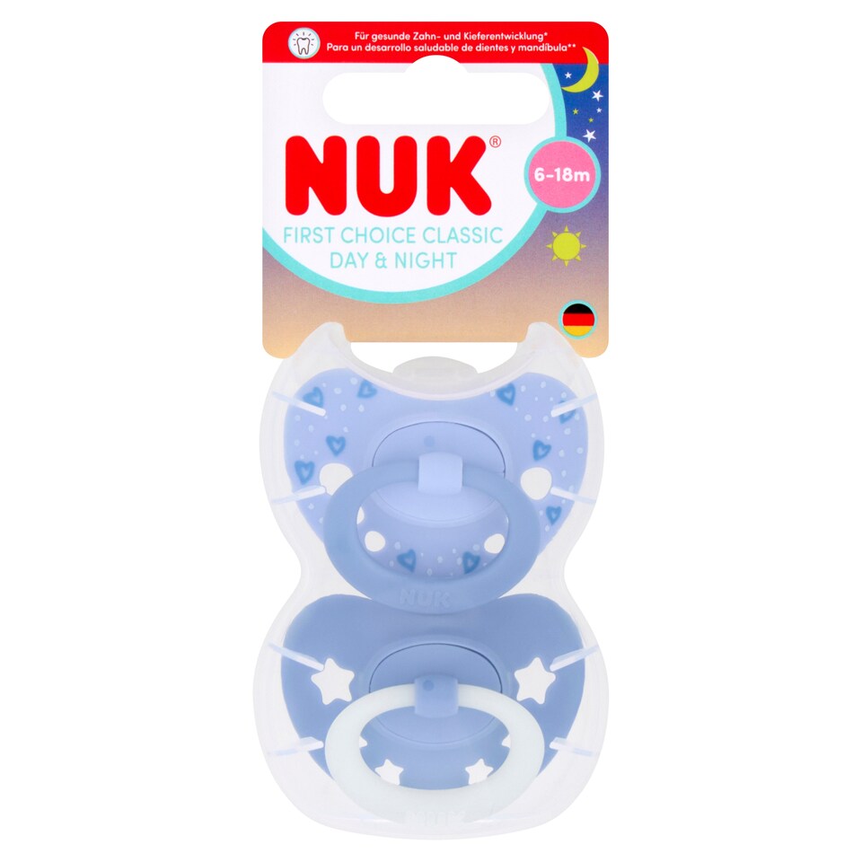 NUK FIRST CHOICE CLASSIC DAY & NIGHT 6-18M 2 SOOTHERS