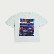 F&F Boys Pure Cotton Oversized Fit T-Shirt in Blue