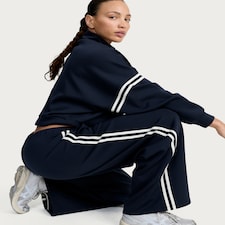 F&F Active AFTERCLASS Side Stripe Wide Leg Joggers in Navy