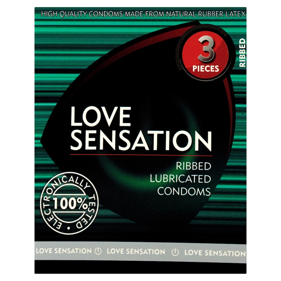 Love Sensation Ribbed prezervatívy 3 ks