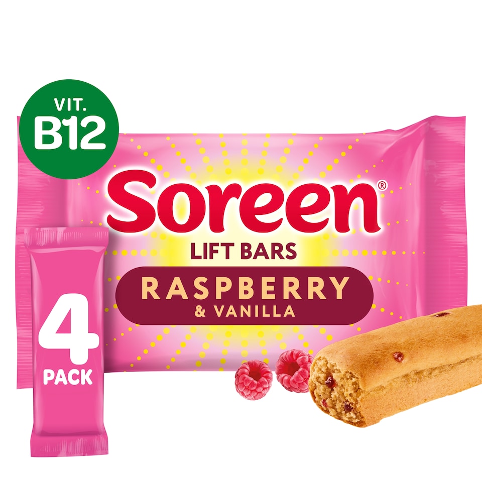 Soreen Lift Bars - Raspberry & Vanilla 4 Pack 168g