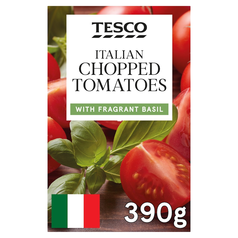 Tesco Italian Chopped Tomatoes With Basil 390G