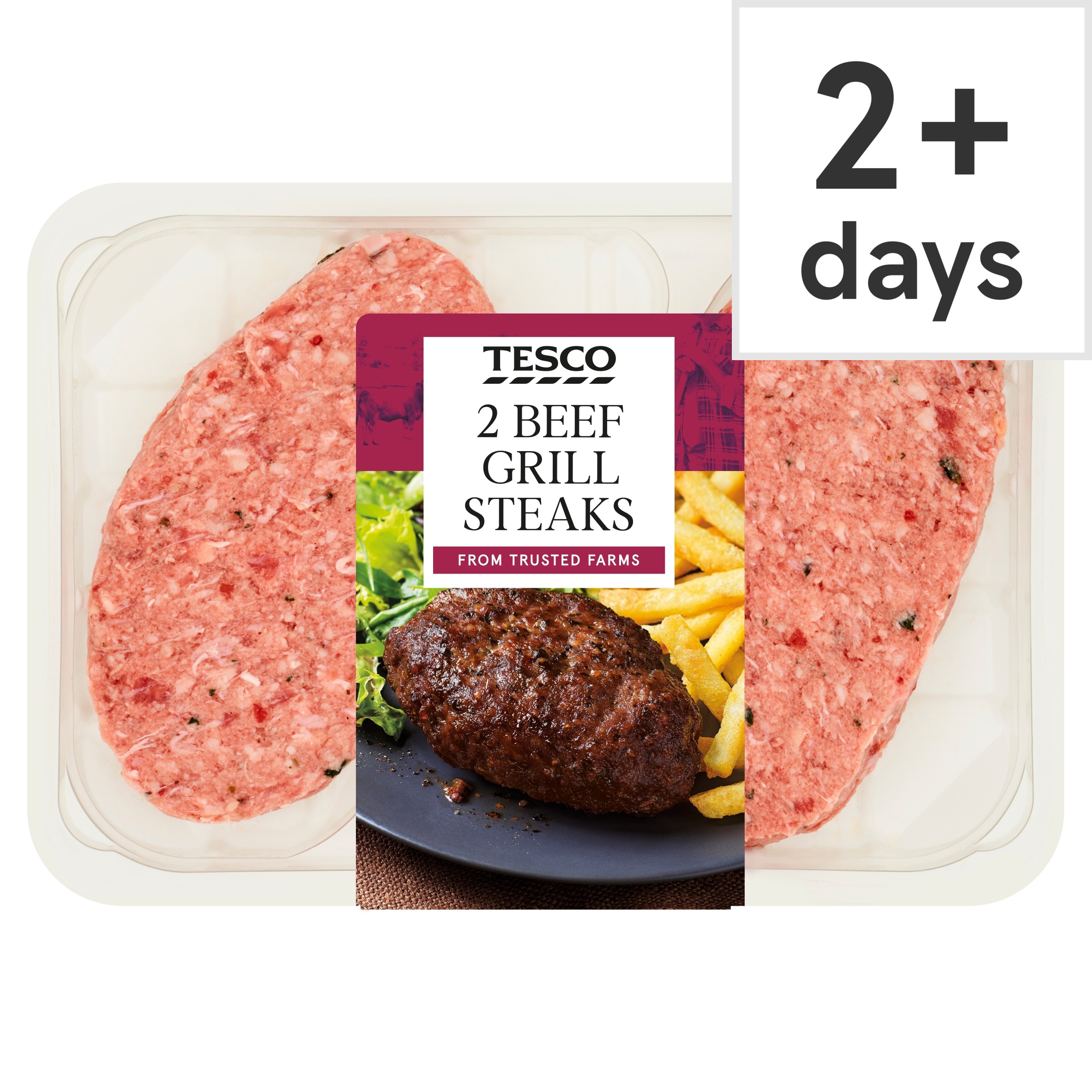 Tesco 2 Beef Grill Steaks 300G