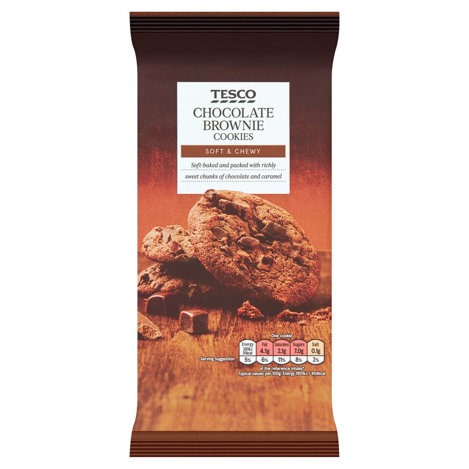 Tesco Chocolate Brownie Soft Cookies 200G Tesco Groceries