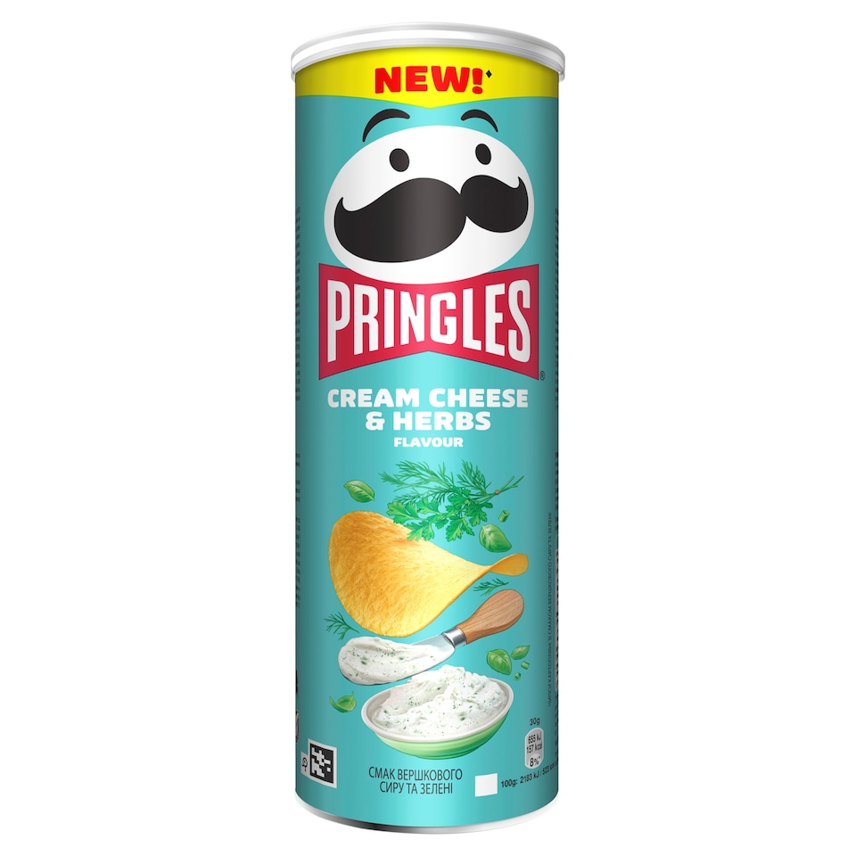 Pringles krémsajt és zöldfűszeres ízesítésű sós snack 165 g