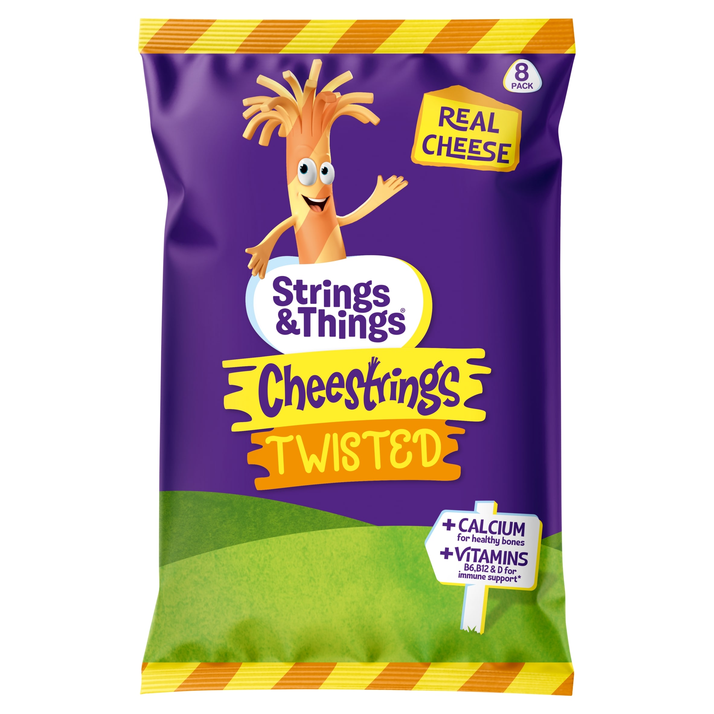 Cheestrings Twisted Cheese Snacks 8Pk 160G