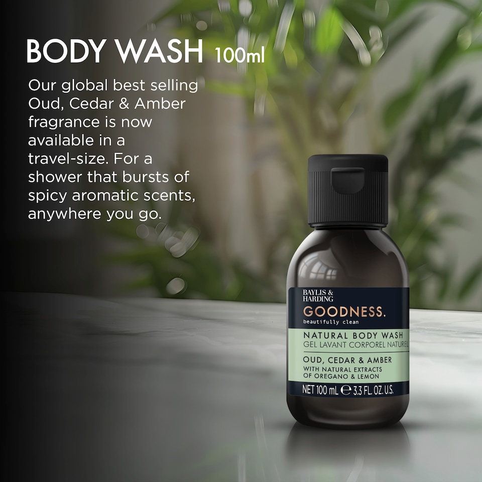 image 1 of Baylis & Harding Goodness Oud, Cedar & Amber 100ml Body Wash