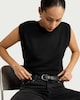 image 2 of F&F Pure Cotton Sleeveless Top in Black