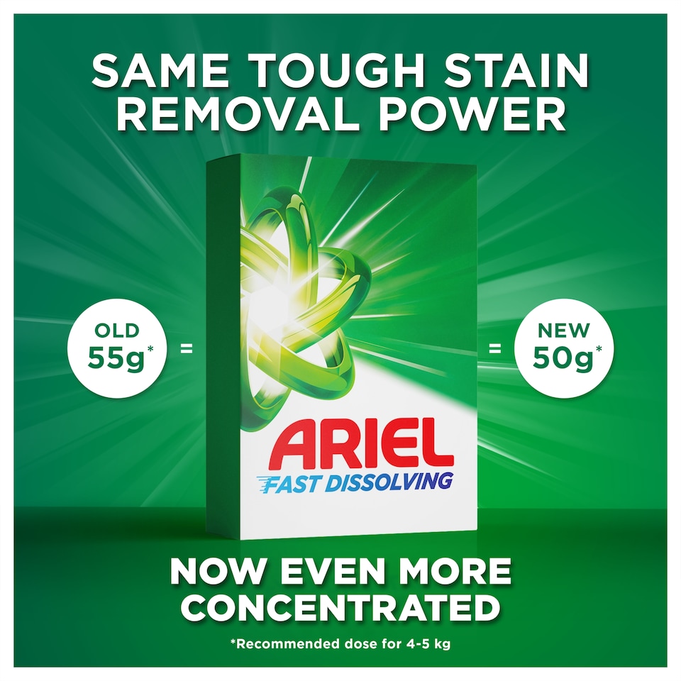 image 1 of Ariel Fast Dissolving Original Washing Powder 44 Washes 2200g