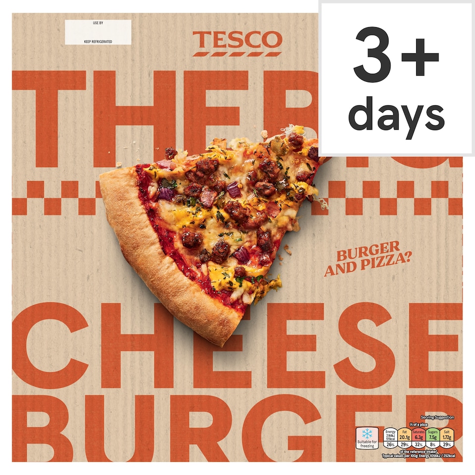 Tesco The Big Cheeseburger Pizza 415g