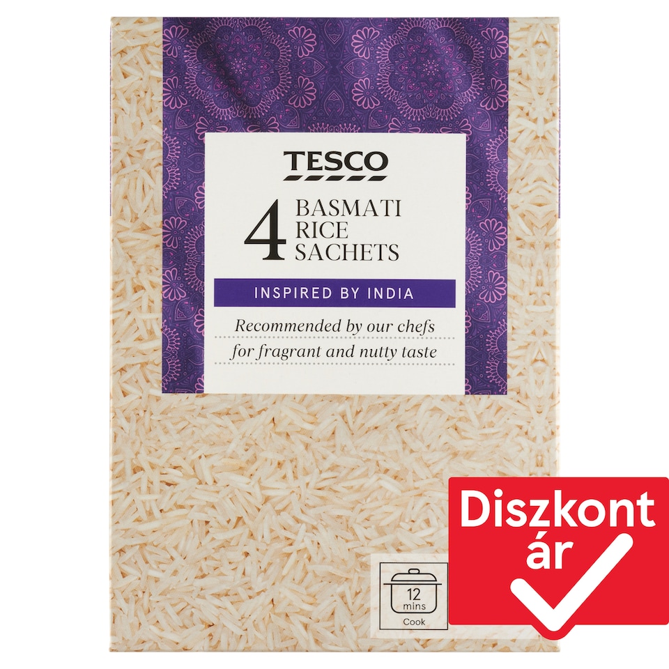 Tesco "A" minőségű basmati rizs főzőtasakban 4 x 125 g (500 g)