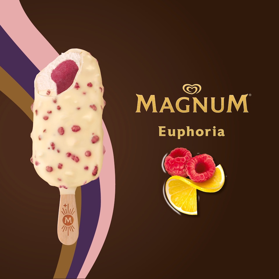 image 1 of Magnum Euphoria White Chocolate, Pink Lemonade Ice Cream Sticks 3x90ml