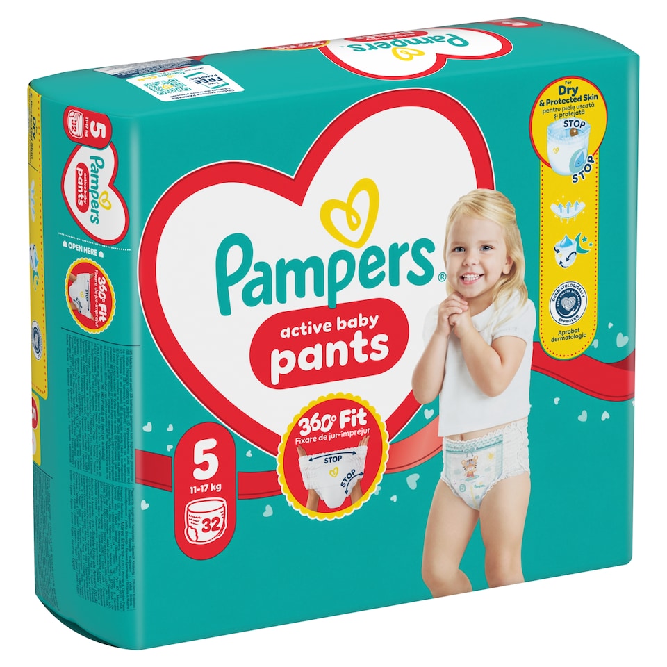 image 1 of Pampers Active Baby Pants Size 5, 32 Nappies, 11kg-17kg