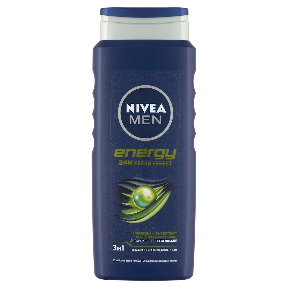 NIVEA MEN Energy tusfürdő tusoláshoz, arc- és hajmosáshoz 500 ml 1. kép