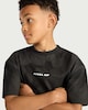 image 1 of F&F Boys Pure Cotton Level Up Football Print T-Shirt in Black