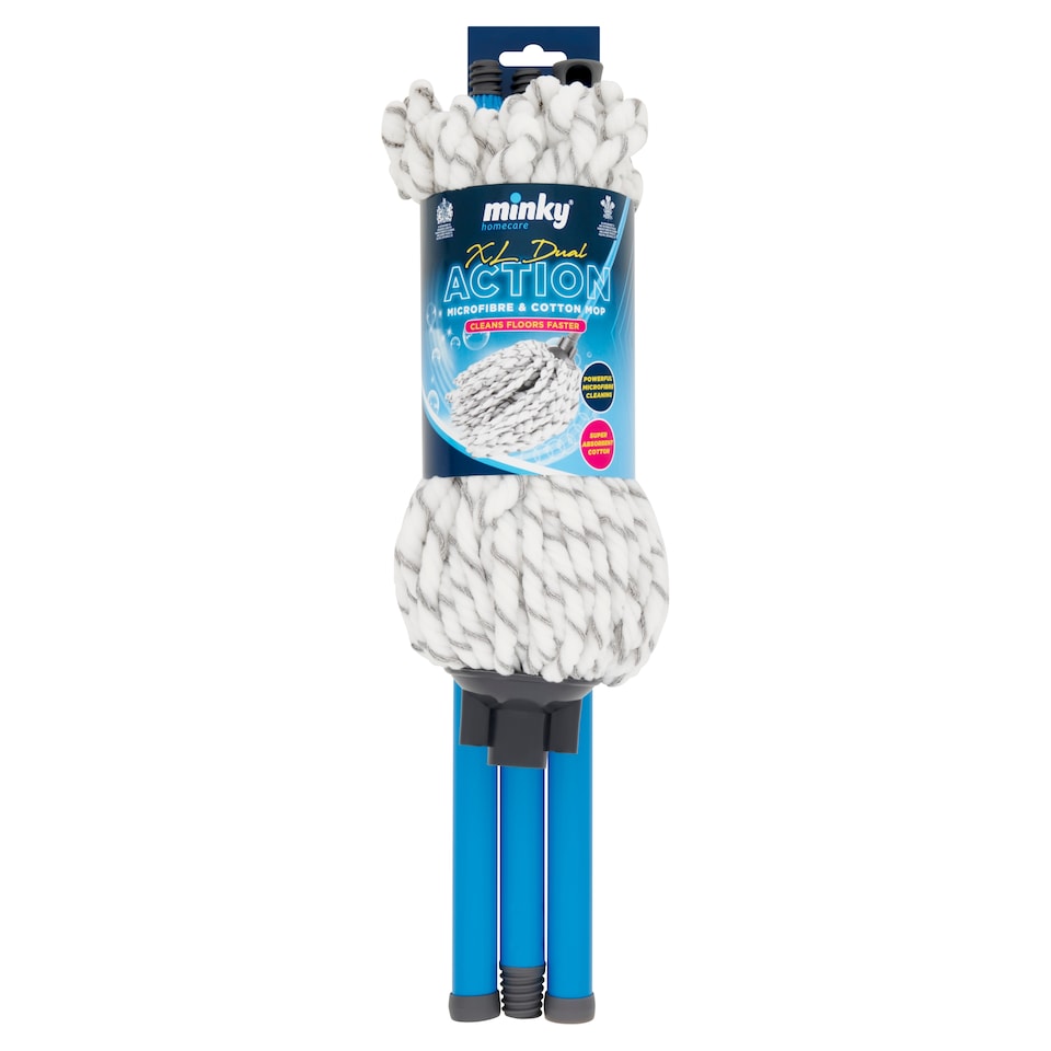 Minky Microfibre & Cotton Extra Large Dual Action Mop