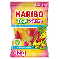 Haribo Vegetarian Tropi-Slices Pocket Size Bag 42g
