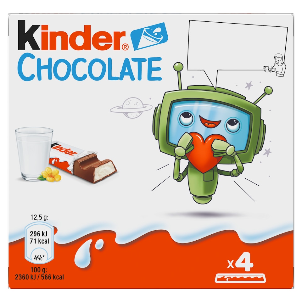 obrázok 1 z Kinder Chocolate tyčinky z mliečnej čokolády s mliečnou náplňou 4 ks 50 g