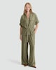 image 2 of F&F Zip Front Tie Waist Shirt in Khaki