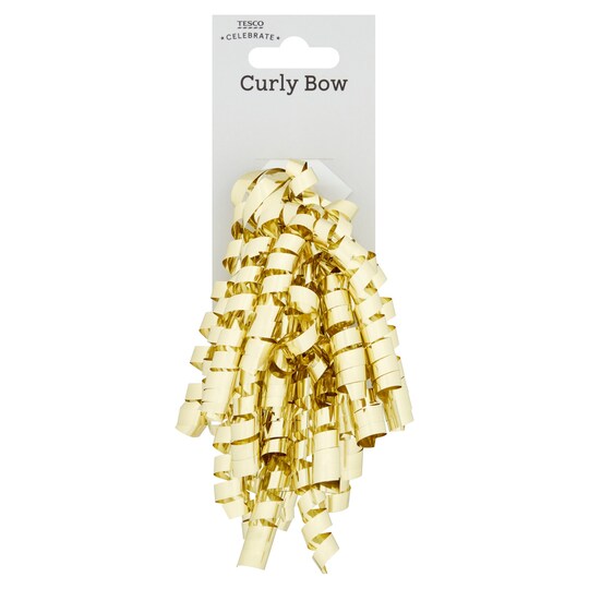 Tesco Gold Curly Bow Tesco Groceries