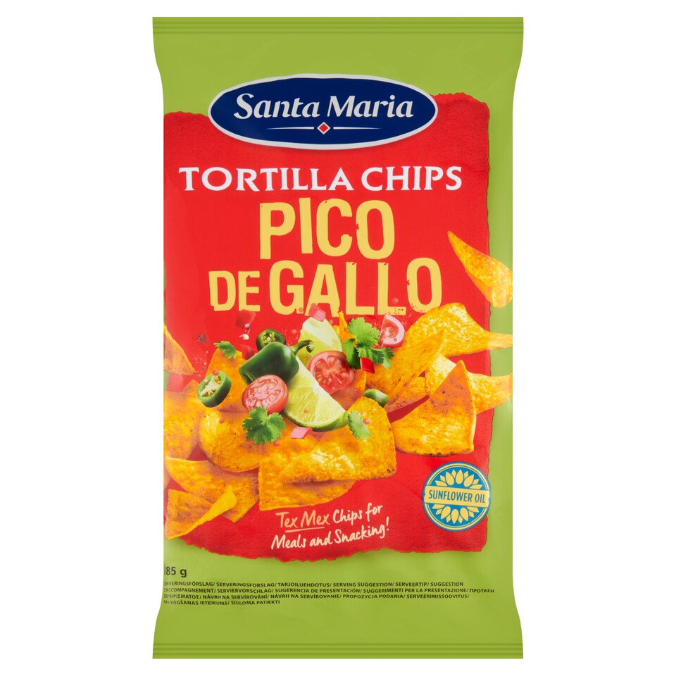 Santa Maria Chrumkavé kukuričné chipsy s príchuťou paradajok, limetky, chilli a koriandru 185 g