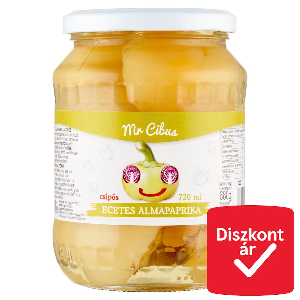 Mr Cibus csípős ecetes almapaprika 680 g