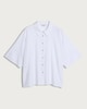 image 4 of F&F Linen Rich Button Up Shirt in White