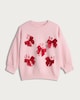 image 4 of F&F Girls Cotton Rich Candy Cane Bow Sweatshirt in Pink