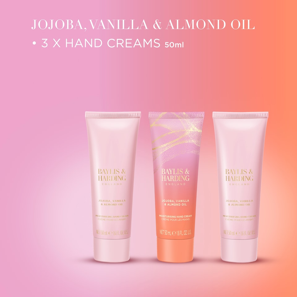 image 1 of Baylis & Harding Jojoba, Vanilla & Almond Oil Luxury Hand Creams 3x 50ml