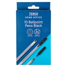 Tesco Ballpoint Pens Black 10 Pack