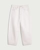 image 4 of F&F High Rise Barrel Leg Jeans in Ecru
