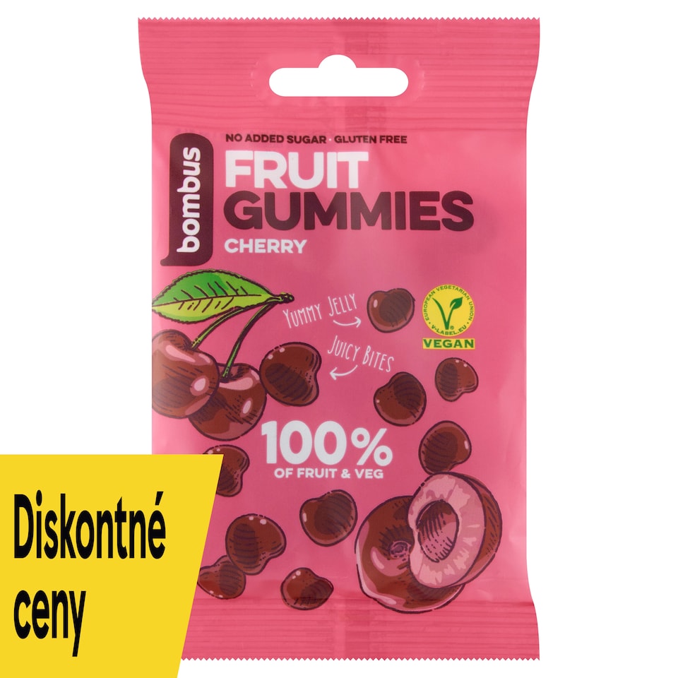 bombus Fruit Gummies ovocné kúsky čerešňa 35 g