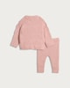 image 2 of F&F Baby 2-Piece Knitted Bow Jumper and Leggings Set in Pink