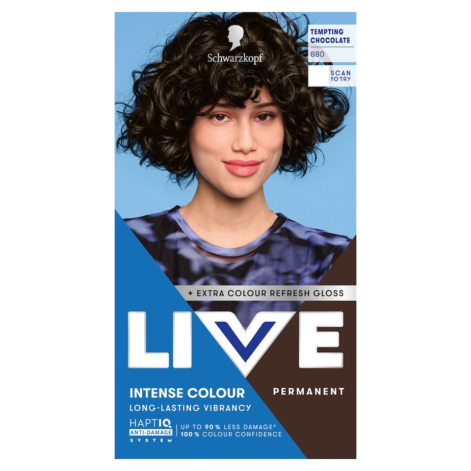 image 1 of Schwarzkopf LIVE Intense Colour 880 Tempting Chocolate Permanent Hair Dye