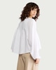 image 3 of F&F Pure Cotton Double Cloth Embroidered Button Front Blouse in White