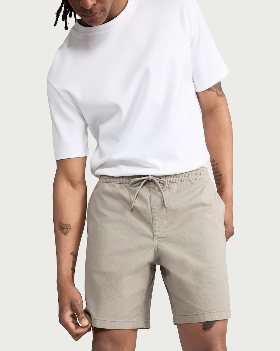 image 1 of F&F Cotton Rich Drawstring Rugby Shorts in Stone
