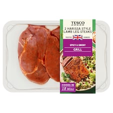 Tesco 2 Harissa Style Lamb Leg Steaks 250G