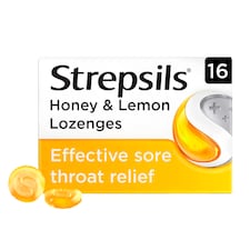 Strepsils Triple Action Honey & Lemon Throat Lozenges 16 Pack