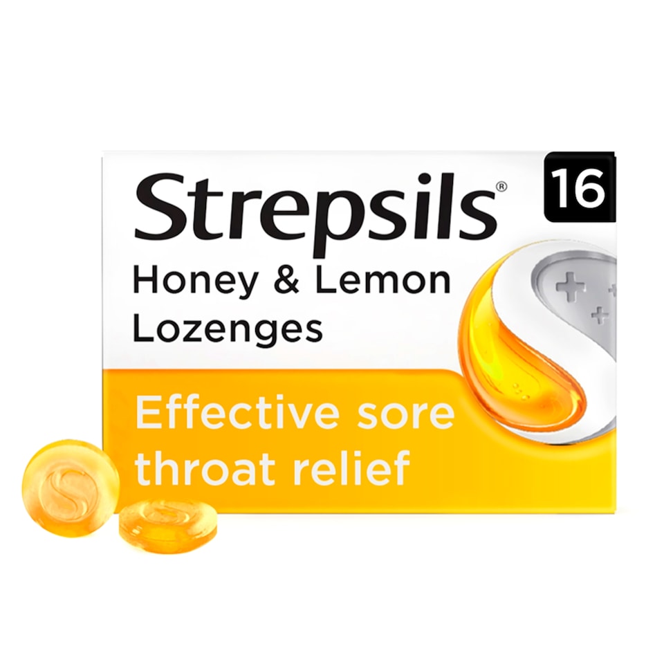 image 1 of Strepsils Triple Action Honey & Lemon Throat Lozenges 16 Pack