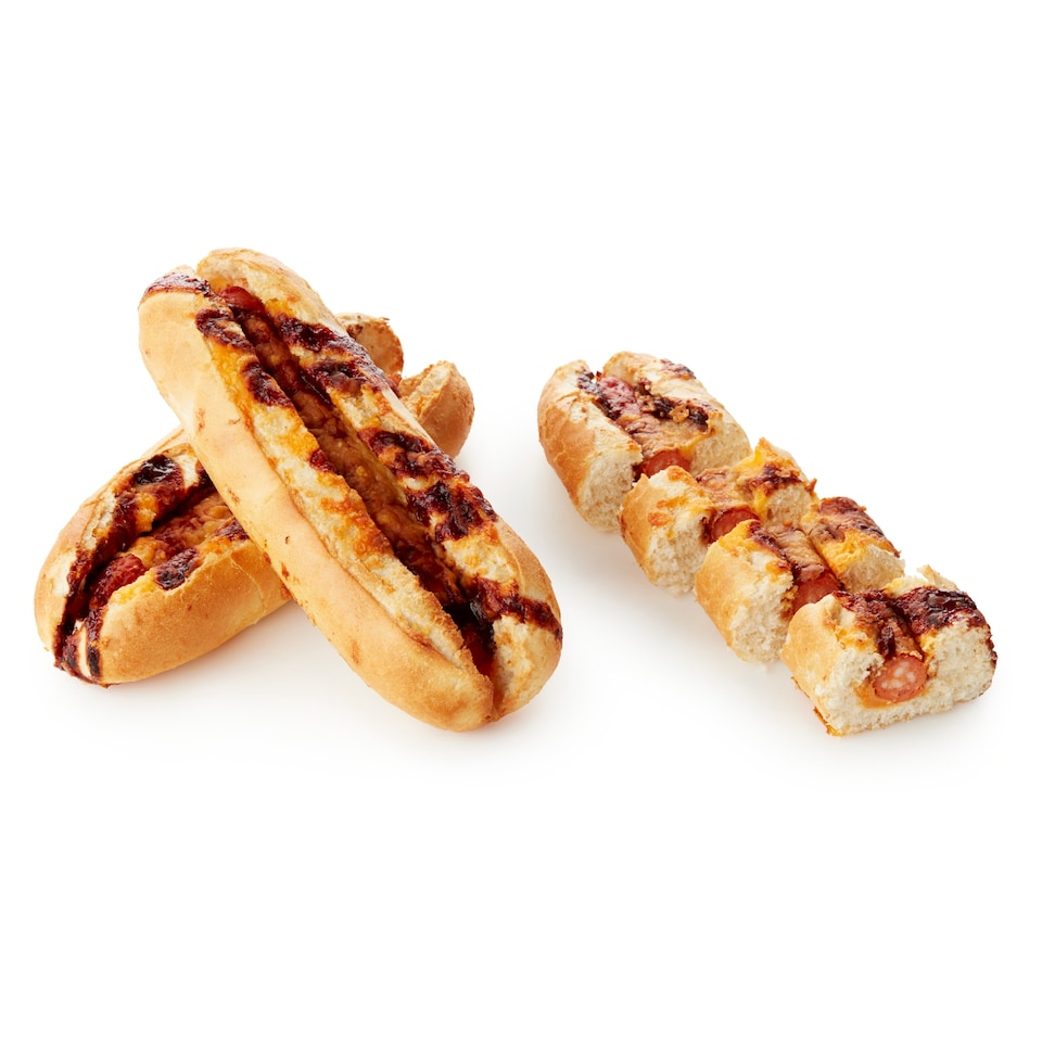 Bageta s párkom BBQ omáčkou a čedarom 115 g