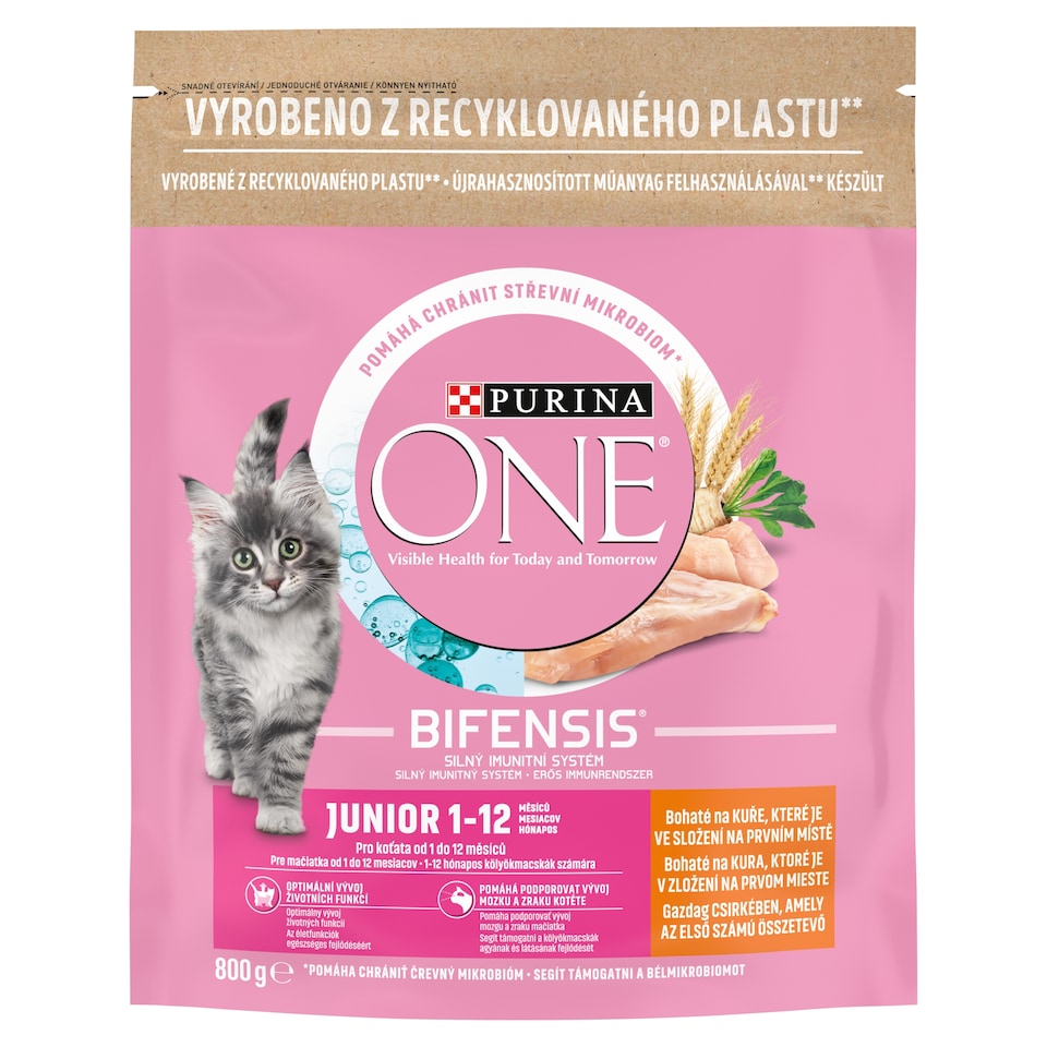 Purina One Junior csirkében gazdag száraz macskaeledel 800 g